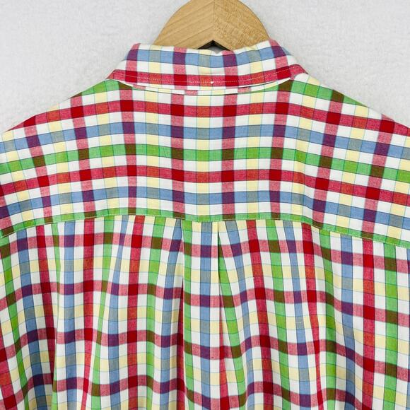 MURRAYS TOGGERY SHOP Shirt Mens L Plaid Nantucket Red Collection Cotton - Picture 6 of 13